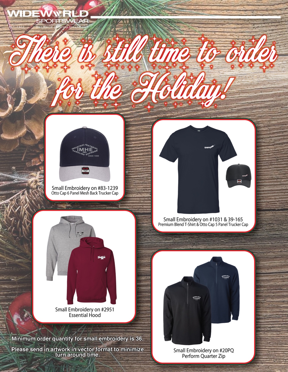 Wideworld holiday gift apparel promotion